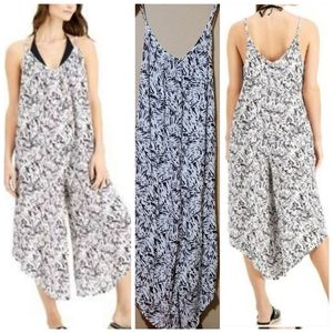 J Valdi Jumpsuit Swim Cover-Up Black White Small